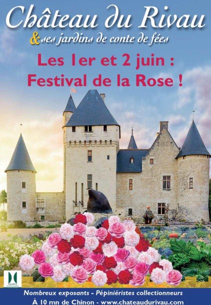 Affiche du festival de la rose au château du Rivau